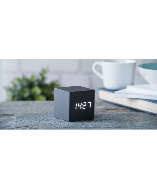 Gingko Cube Clock - Black