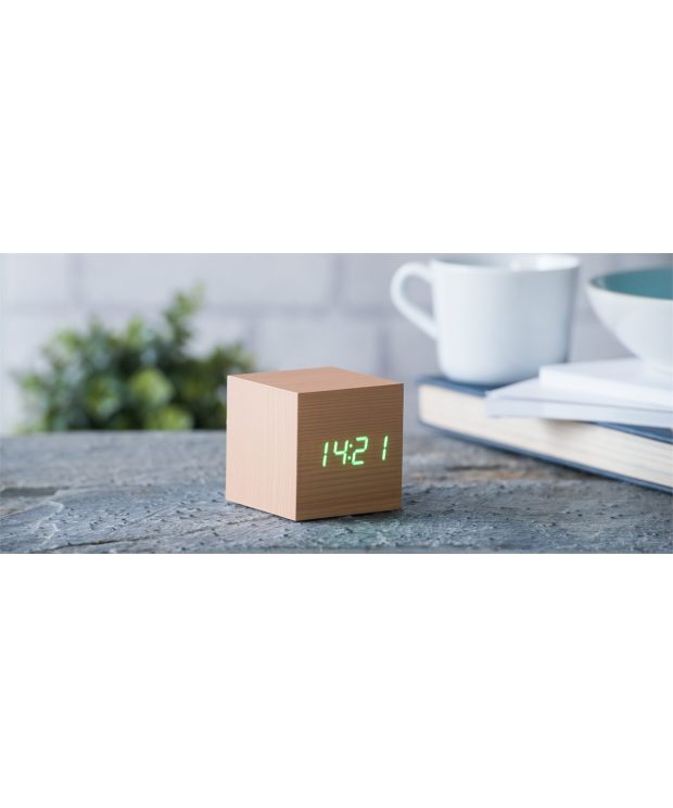 Gingko Cube Clock - Beech