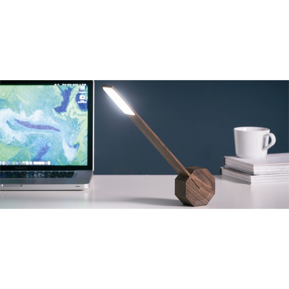 Gingko Octagon One Desklight - Walnut