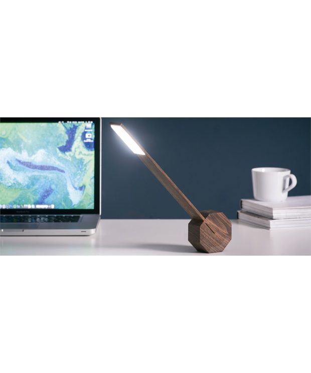 Gingko Octagon One Desklight - Walnut