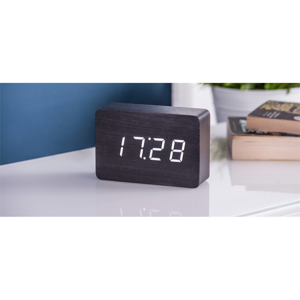 Gingko Brick Black Click Clock