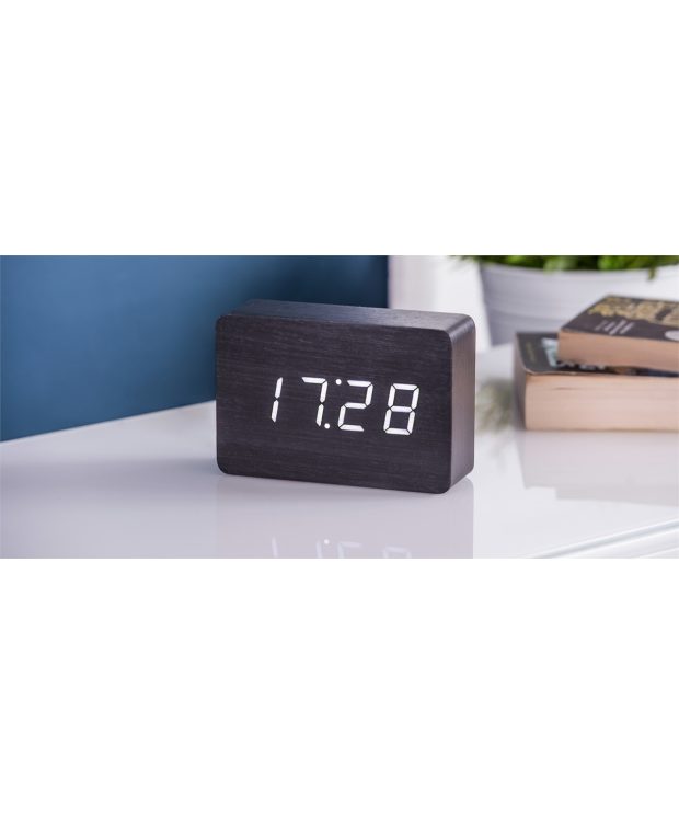 Gingko Brick Black Click Clock