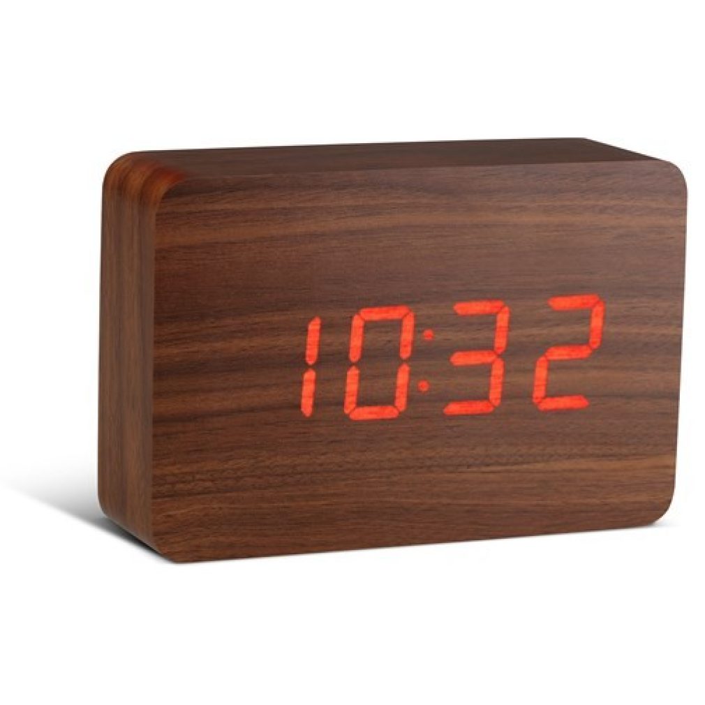 Gingko Brick Red Click Clock