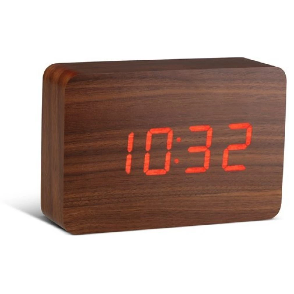 Gingko Brick Red Click Clock