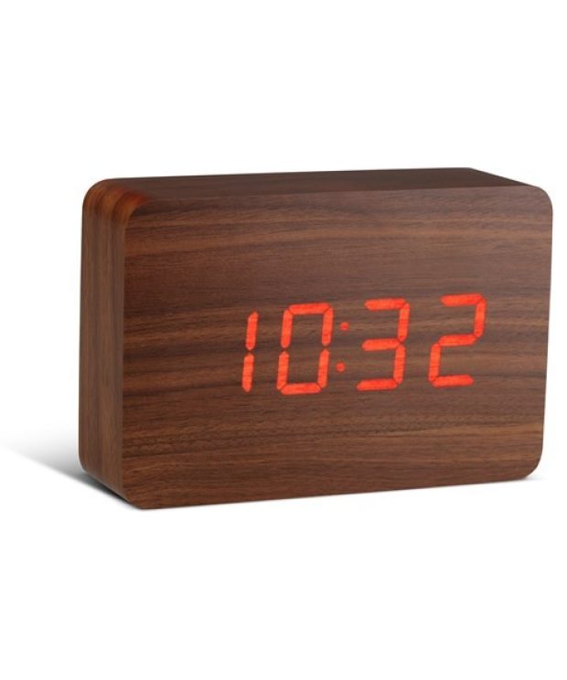 Gingko Brick Red Click Clock