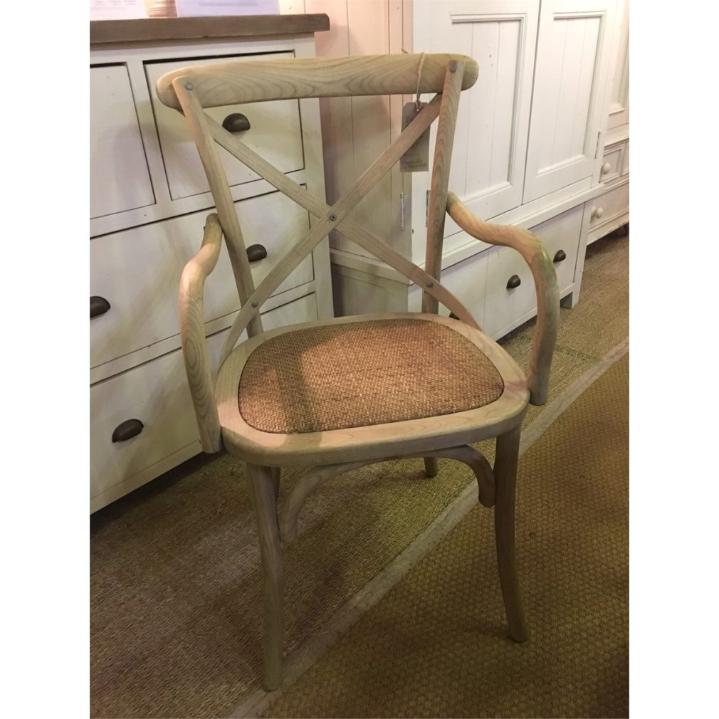 collection - CARVER VERSION - Rhone Cross Back / bent wood Dining Chair - Light oak finish