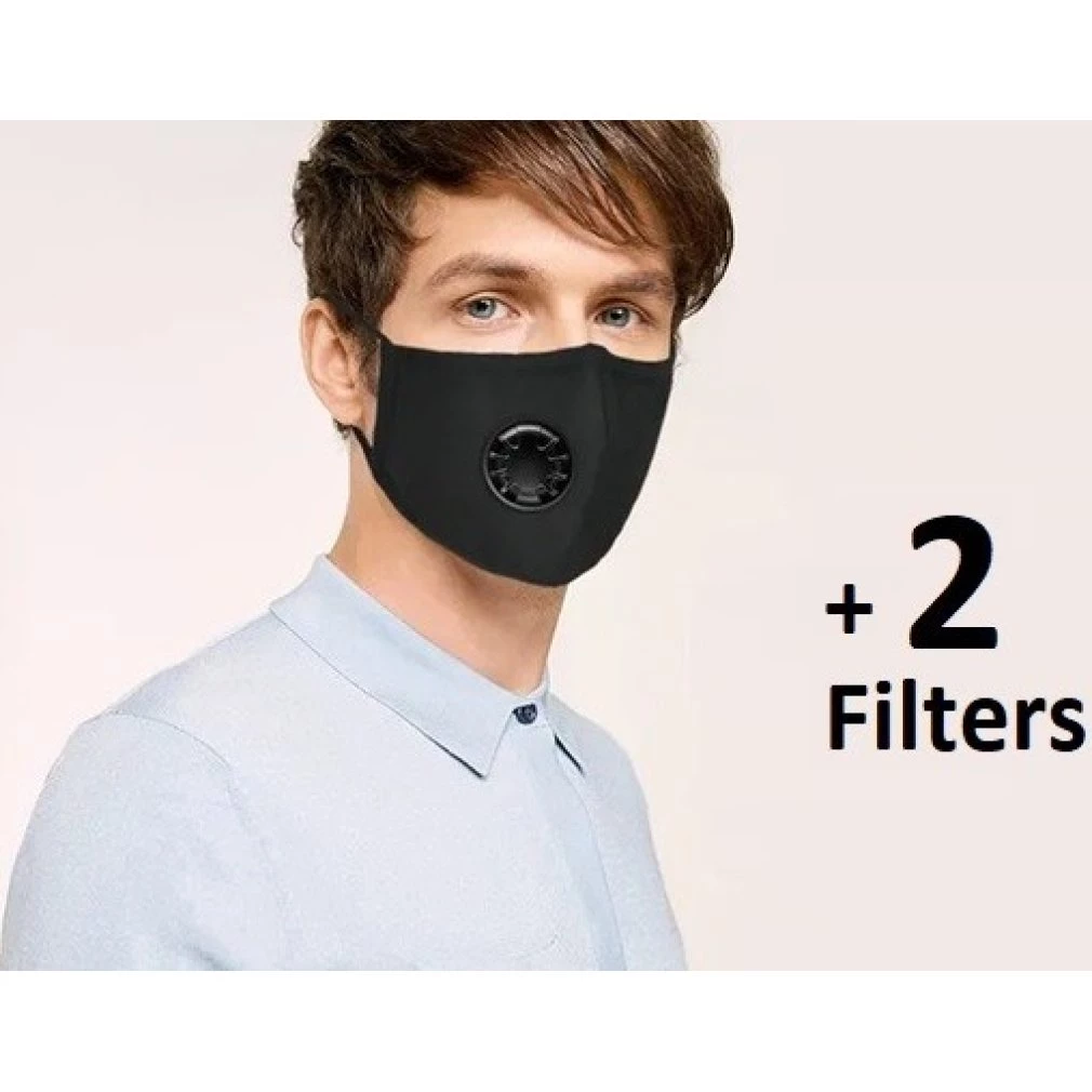 Air Valve Face Mask with 2 filters (replaceable)