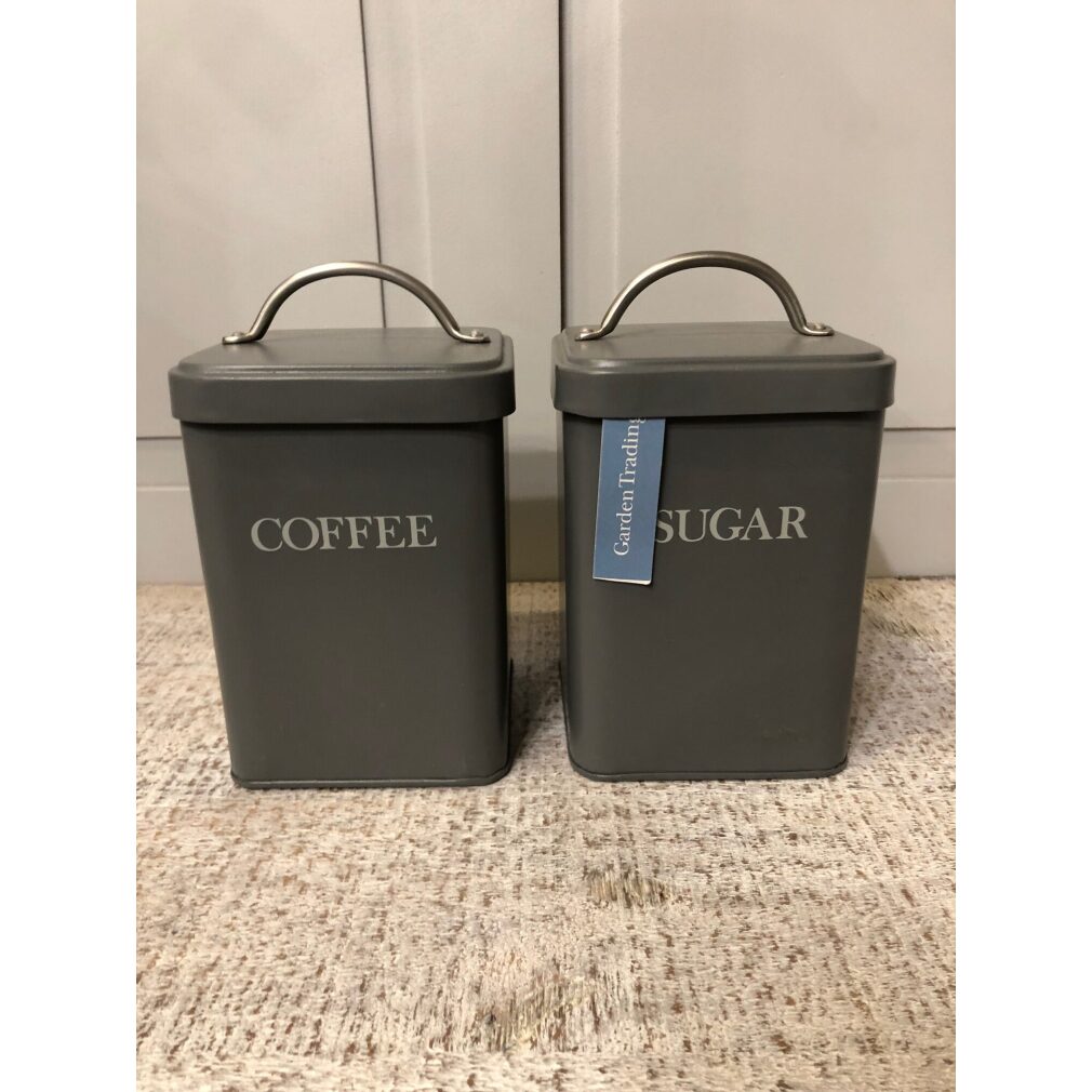 Cannister set of 2 Tins - COFFEE and SUGAR