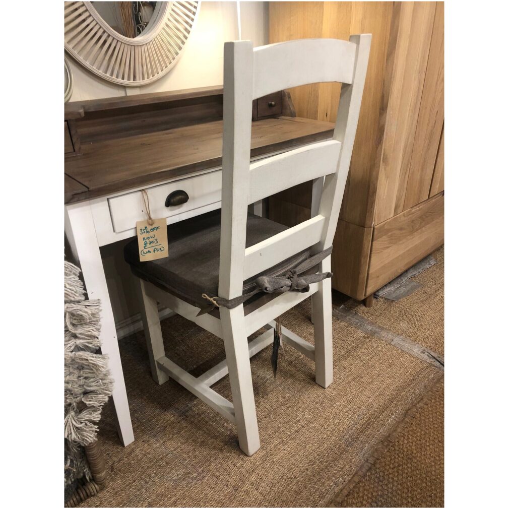 last 2x Wooden Seat Dining Chair with seat pad - Cotswold Dining Furniture offer