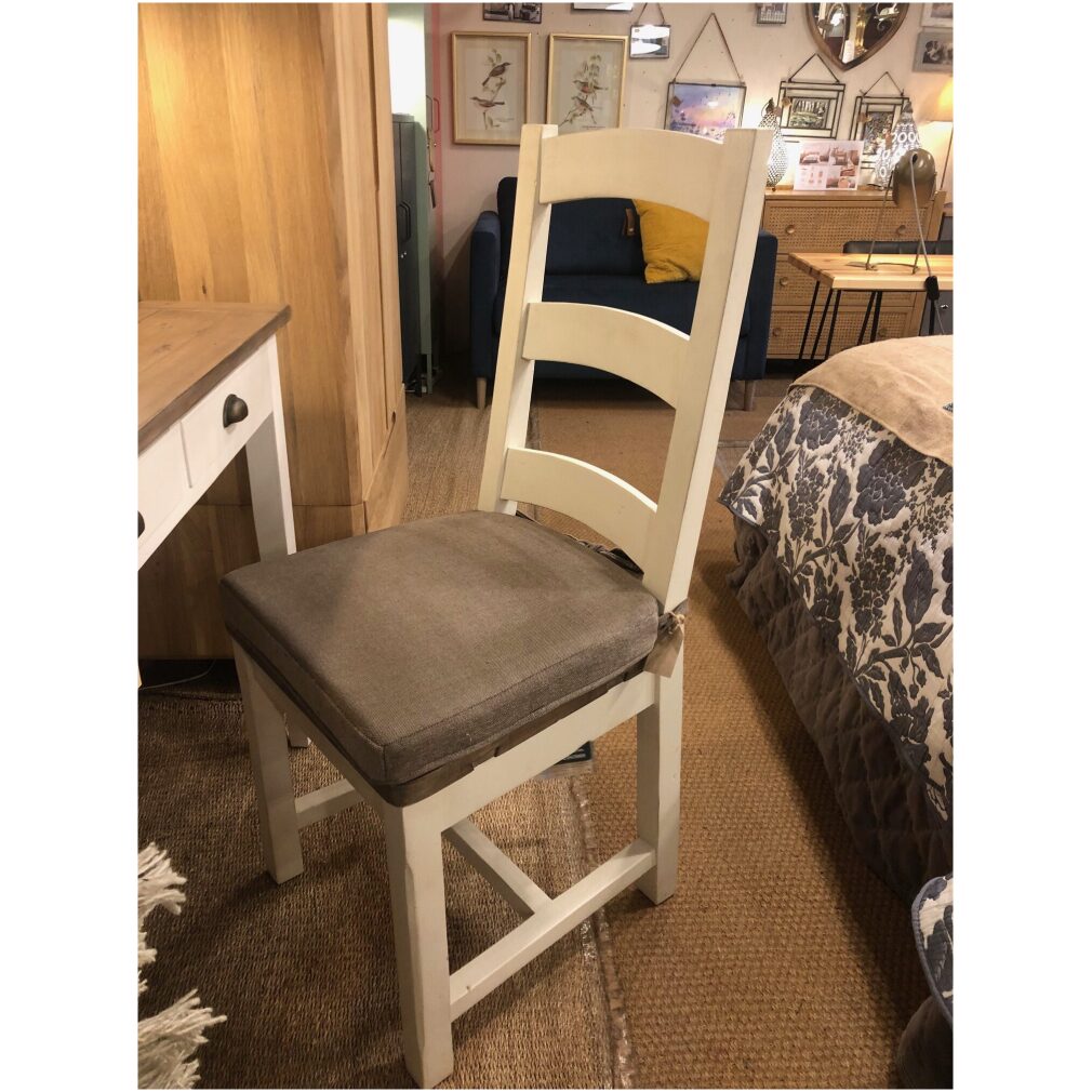 last 2x Wooden Seat Dining Chair with seat pad - Cotswold Dining Furniture offer