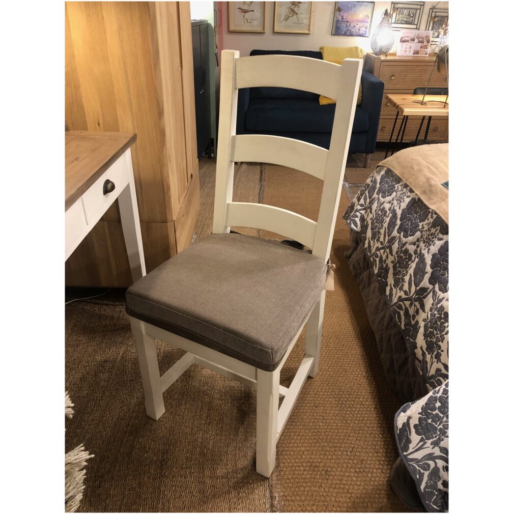 last 2x Wooden Seat Dining Chair with seat pad - Cotswold Dining Furniture offer