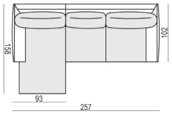 Stella Set 1 - 2 seater and Chaise by Sits