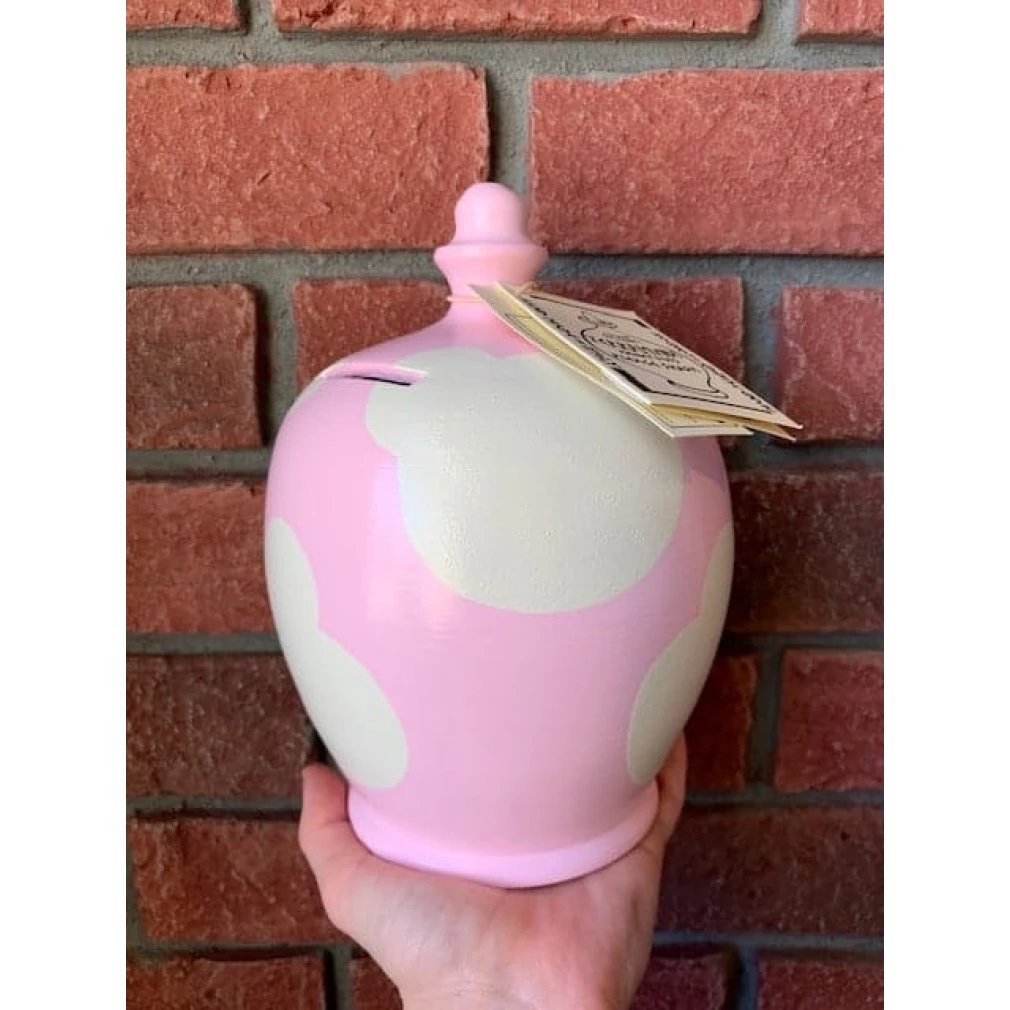 Terramundi money pot - Pink with Clouds