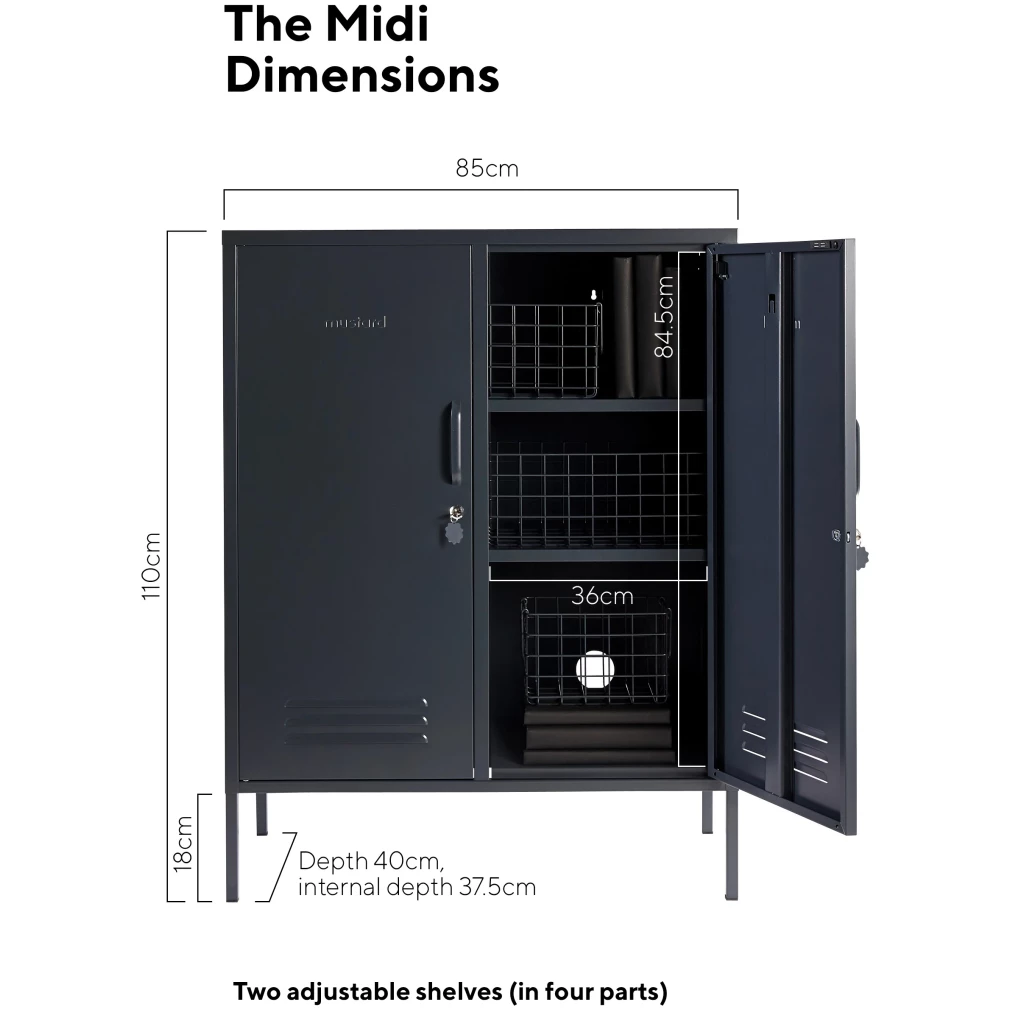 Midi Locker by Mustard Made - Slate Gray