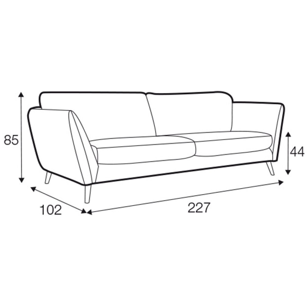 Stella 3 seater Sofa in dark blue by Sits - quick lead time