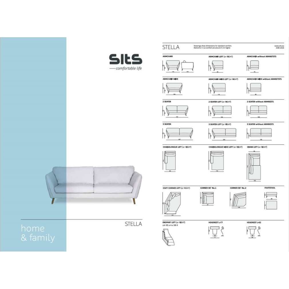 Stella - SET 3 - 2 seater and divan option 1 by Sits