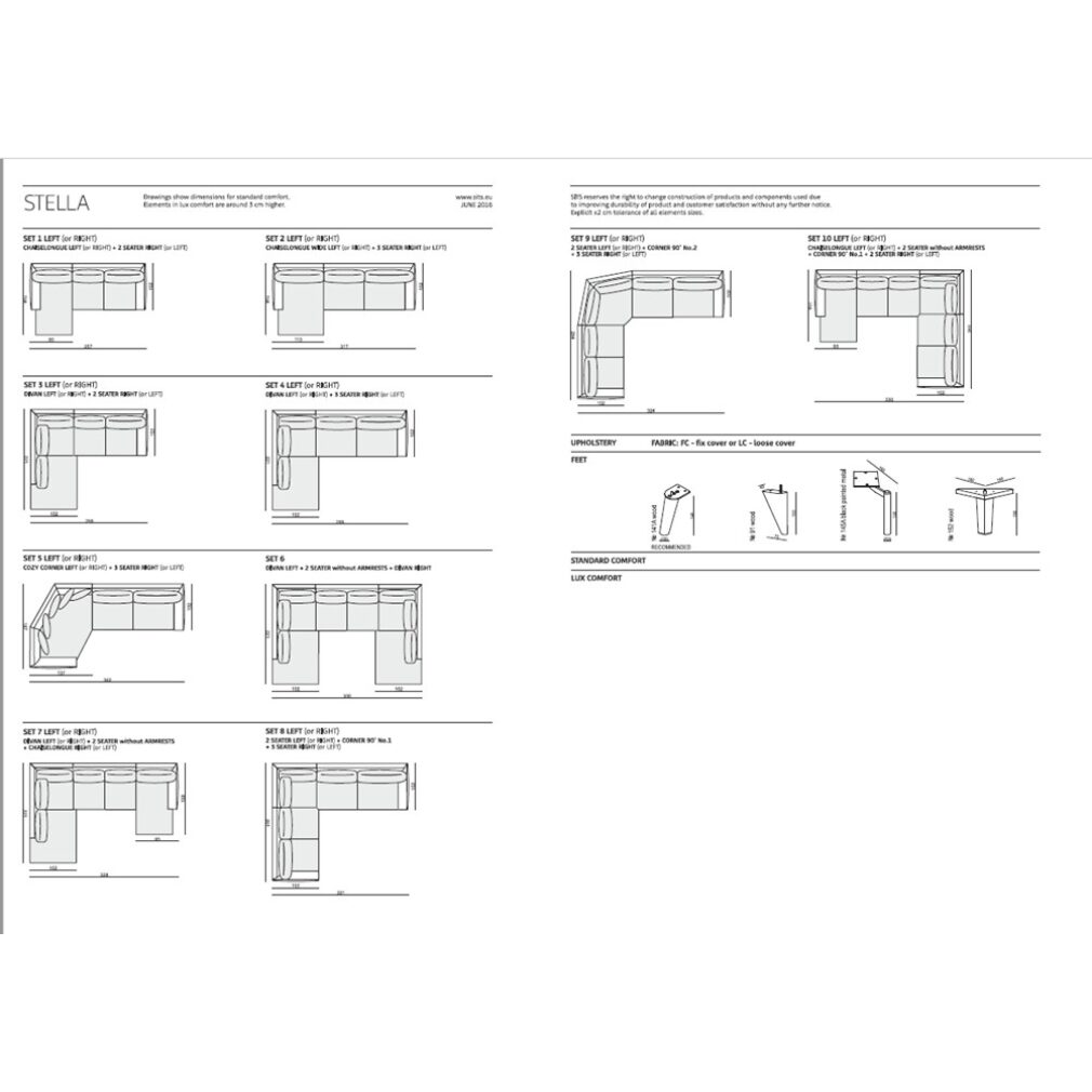 Stella - SET 3 - 2 seater and divan option 1 by Sits