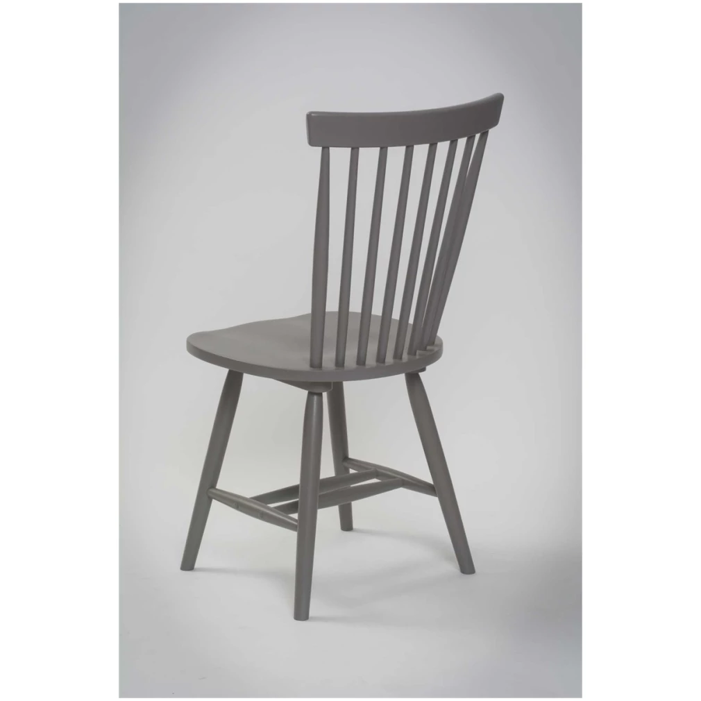 Set of 4 Rib Spindle Back Dining Chairs - Shale Finish - grey