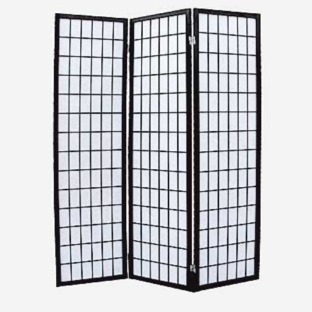 3 Panel Screen - Shoji Black