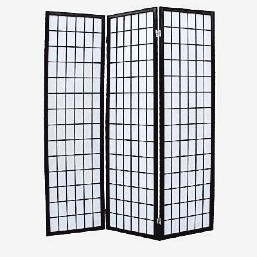 3 Panel Screen - Shoji Black