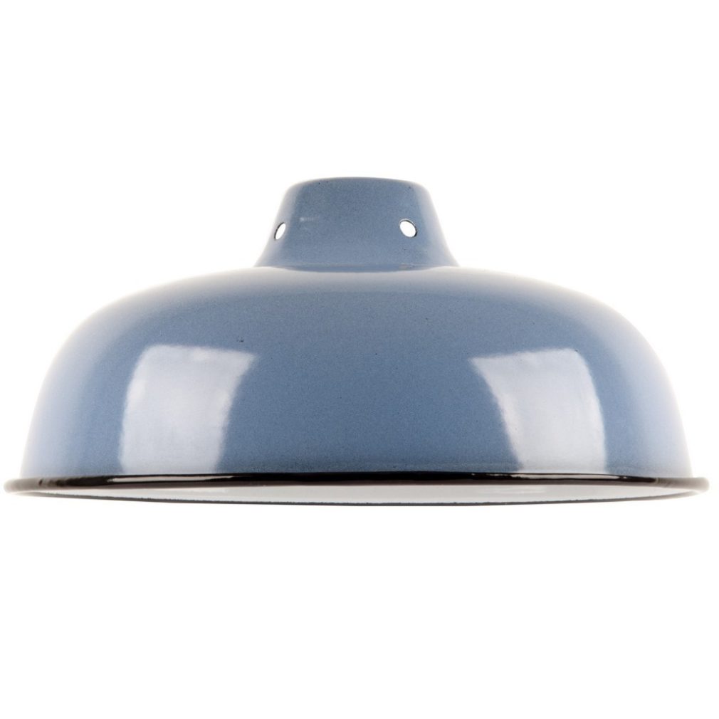 Medium Enamel Light - Lamp shade - Blue - 10inch Dia