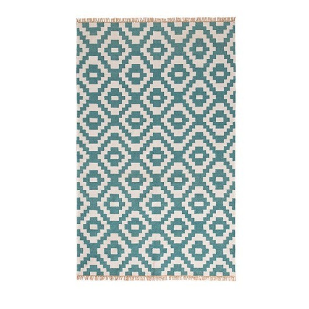 Aqua outdoor kilim rug, 120 x 180cm