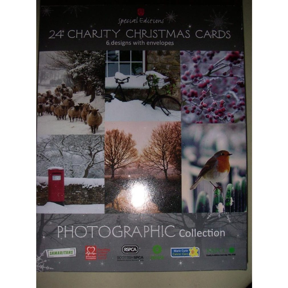 24 Charity Christmas Cards - 6 designs with envelopes