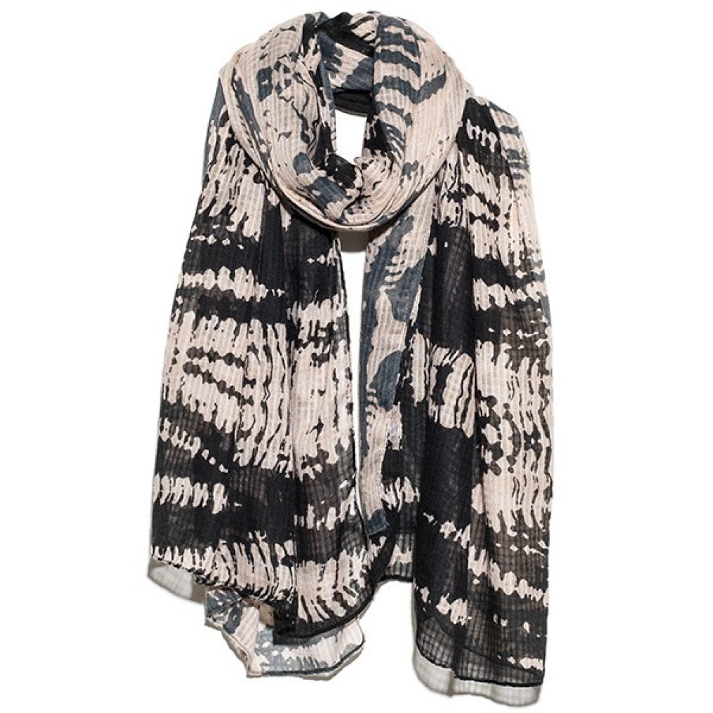 SCARF - TWO TONE MONO BLOCK WASH STRIPE - Hem & Edge by Onebutton