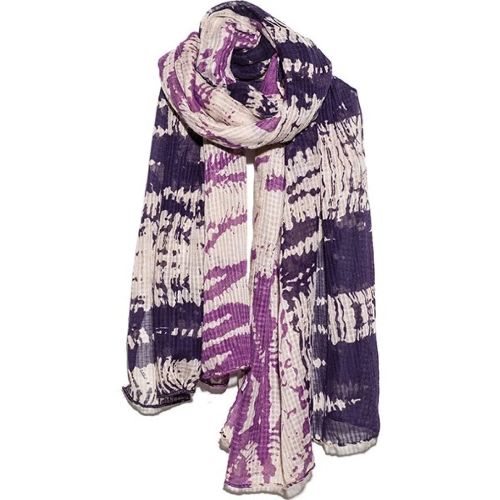 SCARF - TWO TONE MONO BLOCK WASH STRIPE - Hem & Edge by Onebutton