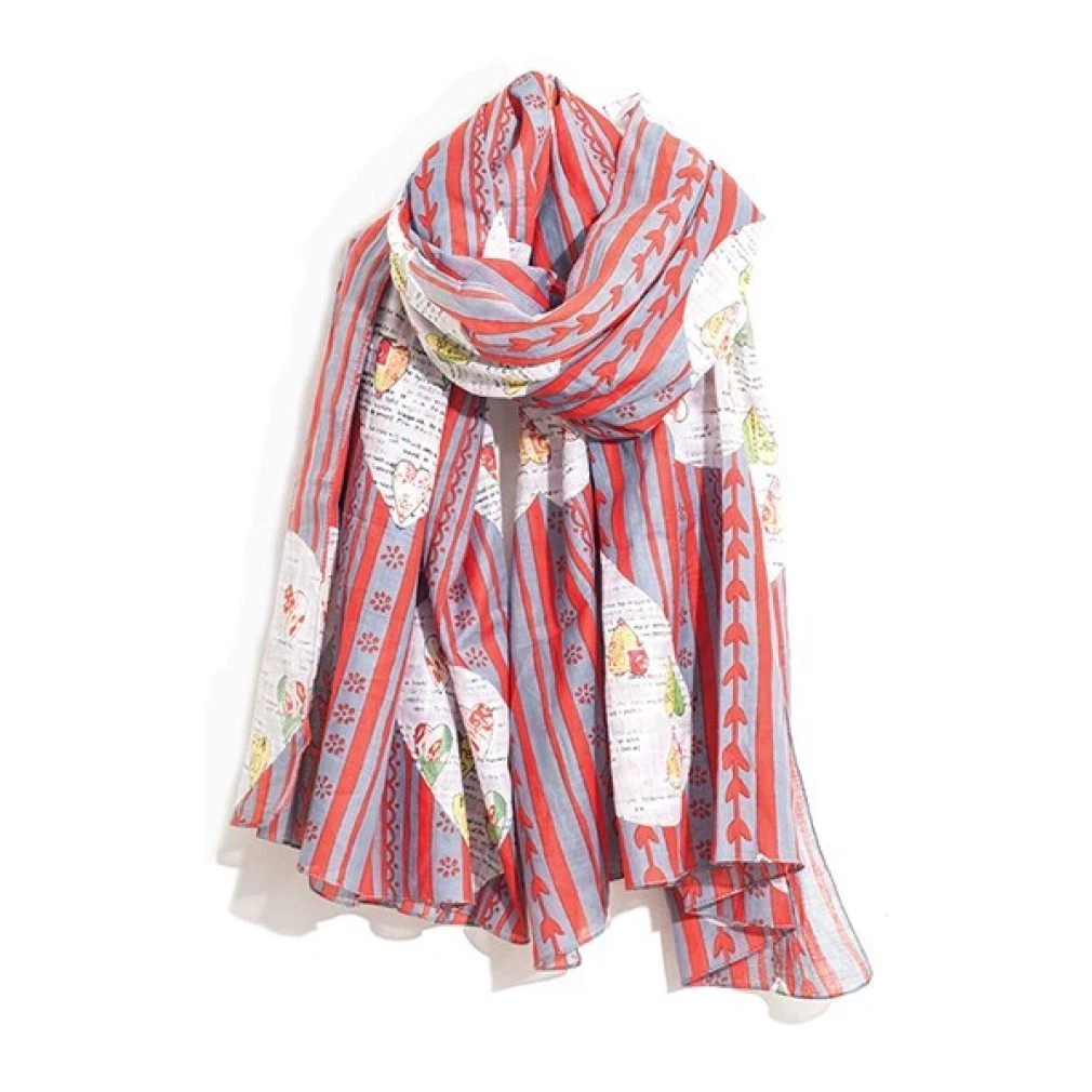 RED - SCARF - KATIE ALMOND HEART - Hem & Edge by Onebutton
