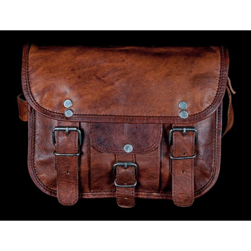 Leather Bag - 9 inch round edge Satchel