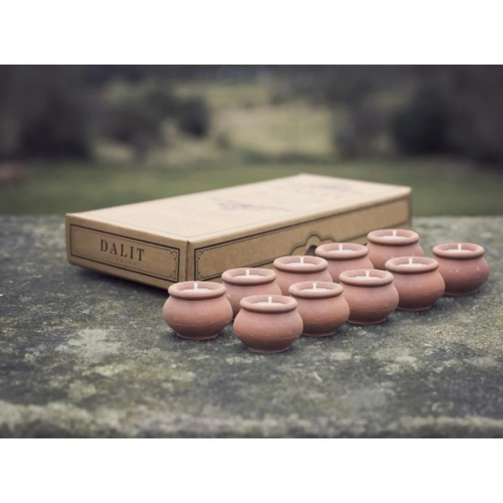pack of 10 Tea light Pot Candles - Lavender - Dalit
