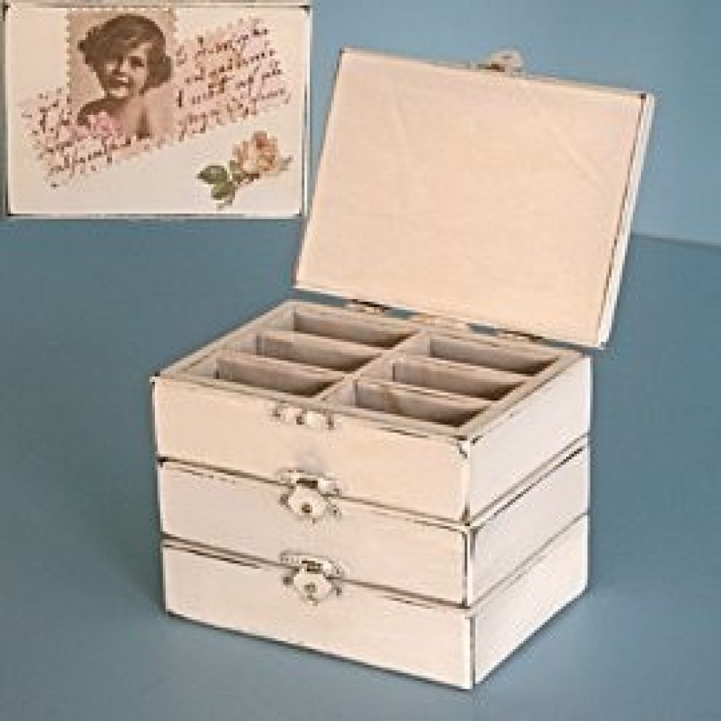 3 Drawer Jewellery  / Trinket Box (ruby)