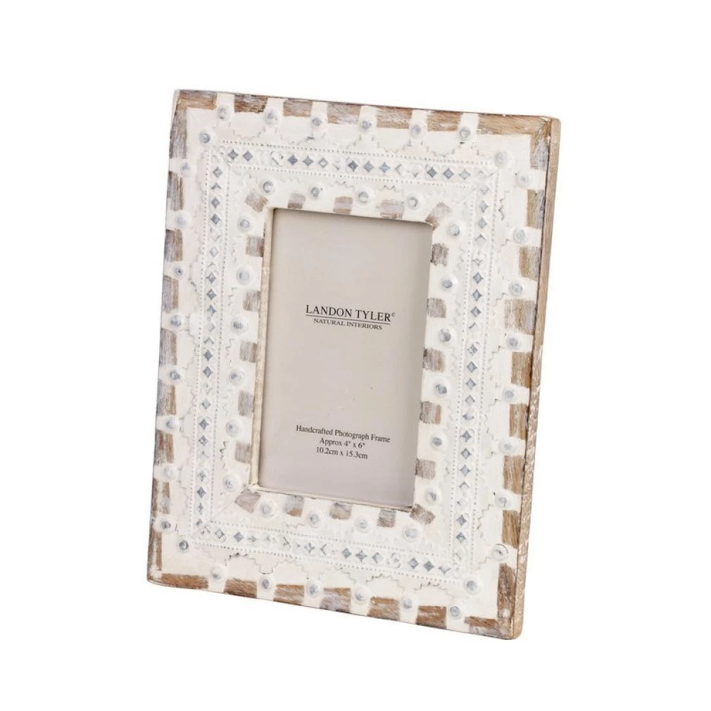 White Washed Studded Photo Frame - 5x7