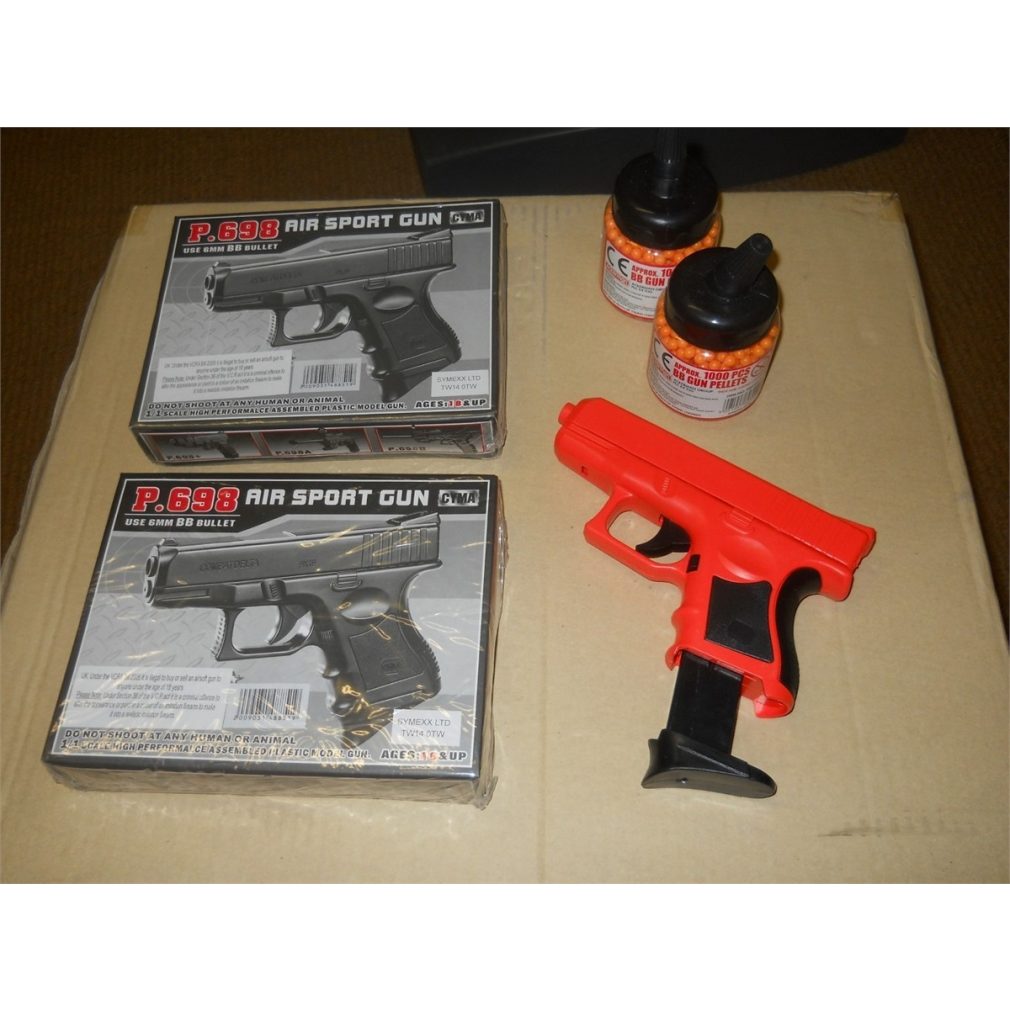 Airsoft BB Gun bundle - P698 pistol x2 +2000 BBs