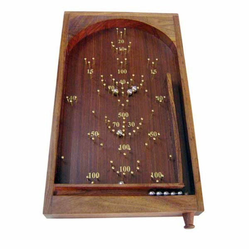 Table Top Traditional Wooden Pinball game / Bagatelle