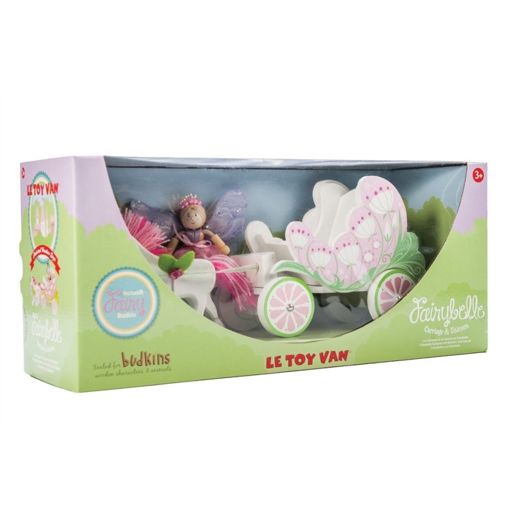 Budkins Fairybelle Carriage & Unicorn with Fairy - Wooden Toys by Le Toy Van