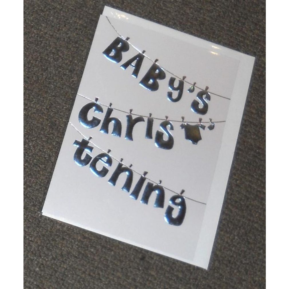 Baby's Christening Card - Blue