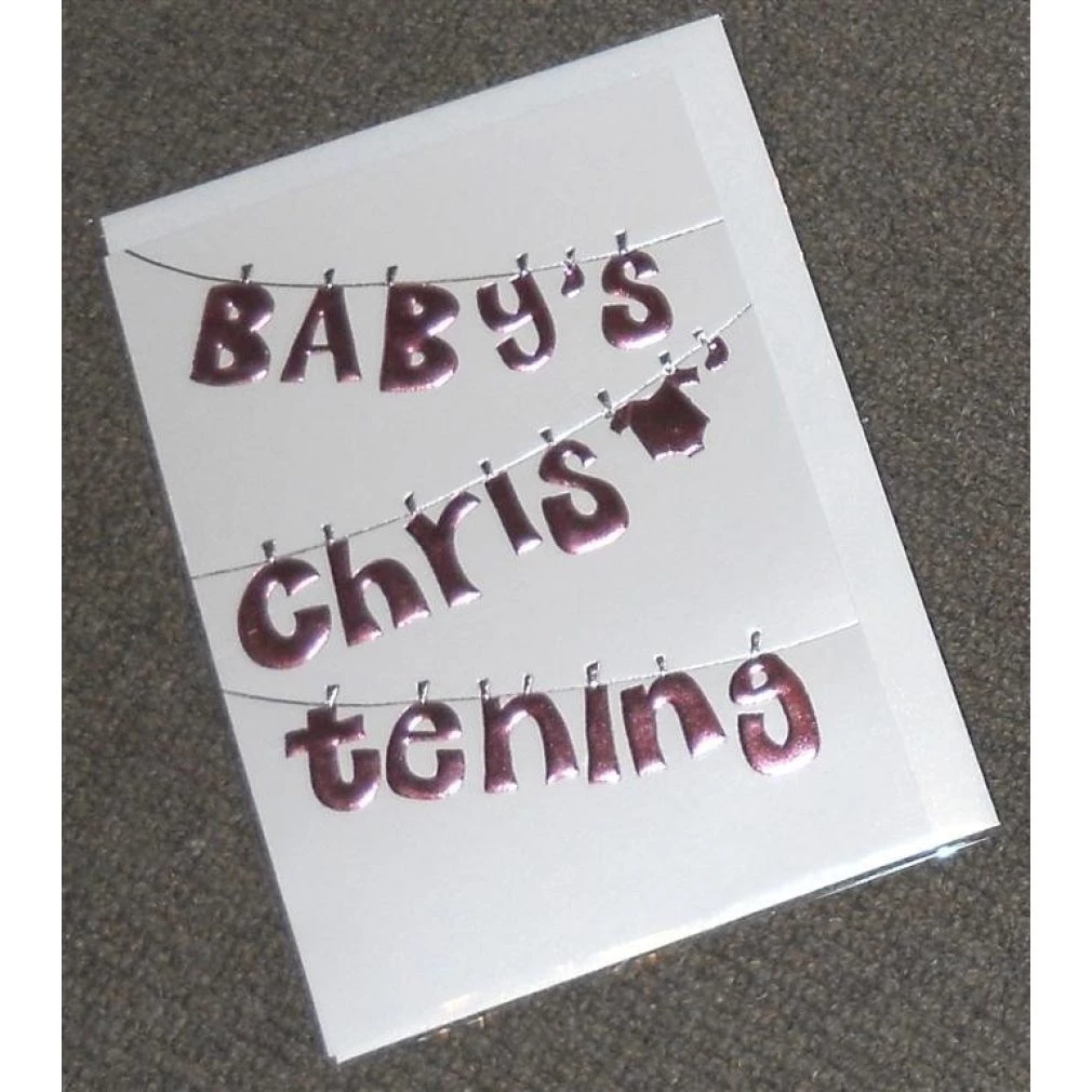 Baby's Christening Card - Pink