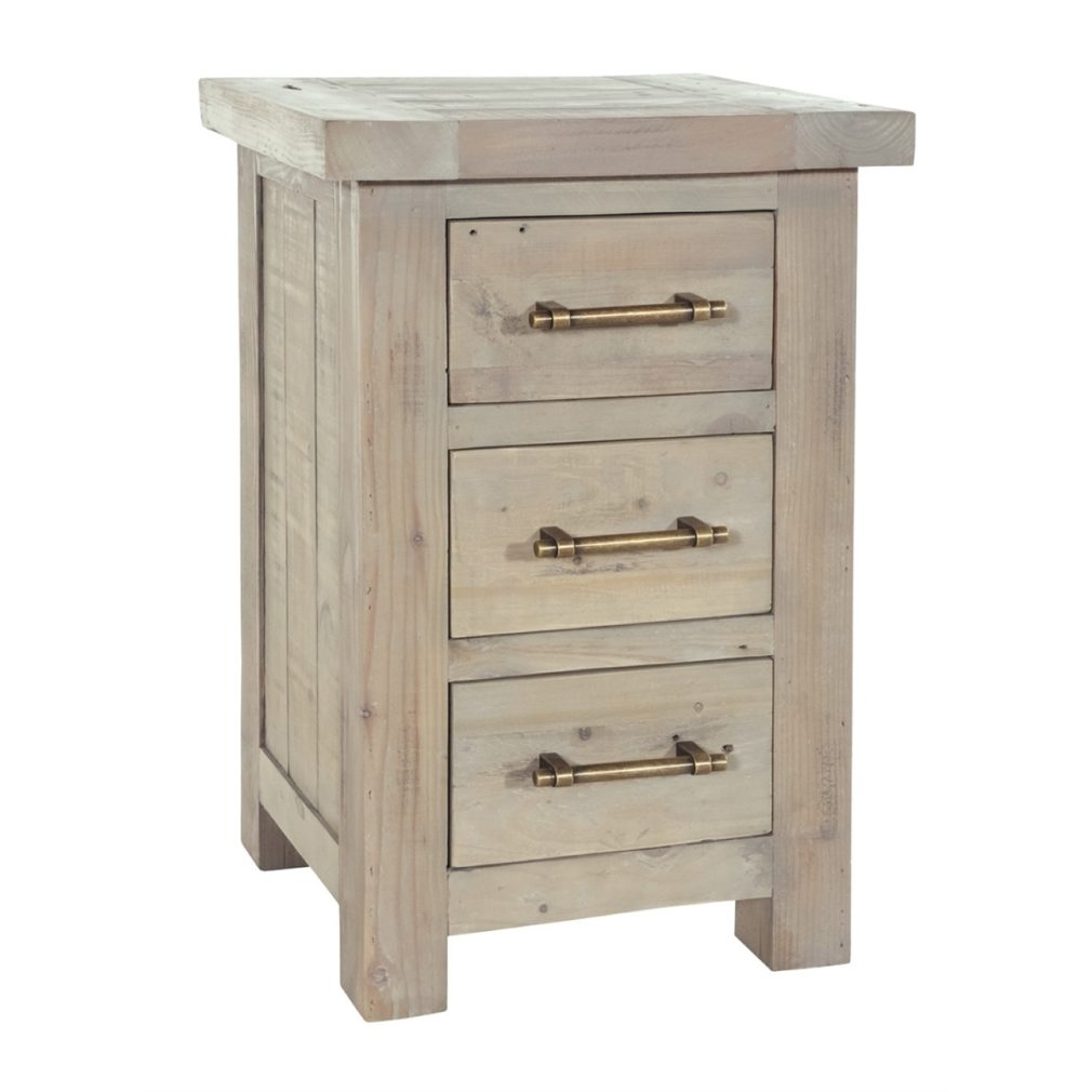 Saltash Dining Furniture - Lamp Table with 3 Drawers - Bedside Cabinet