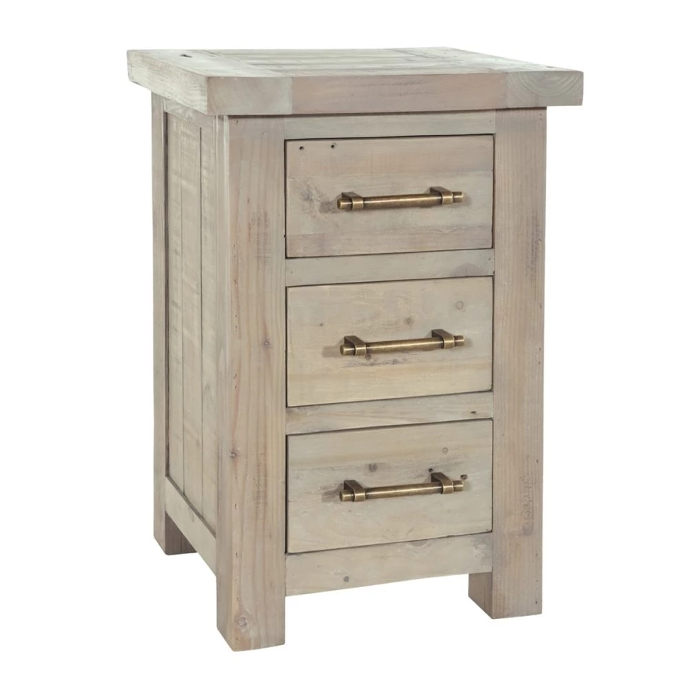 Saltash Dining Furniture - Lamp Table with 3 Drawers - Bedside Cabinet