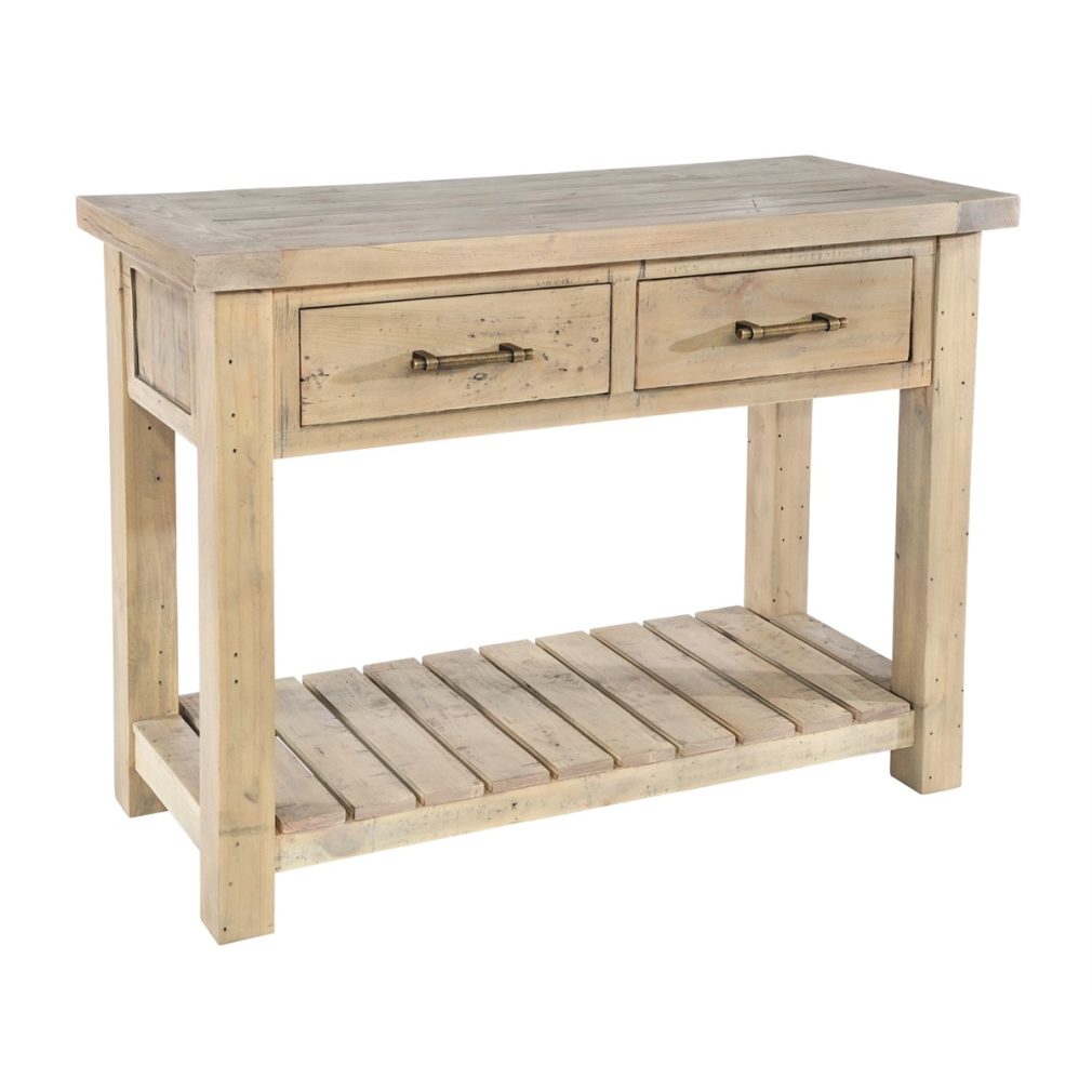 Saltash Dining Furniture - Console Table 2 Drawers & Undershelf