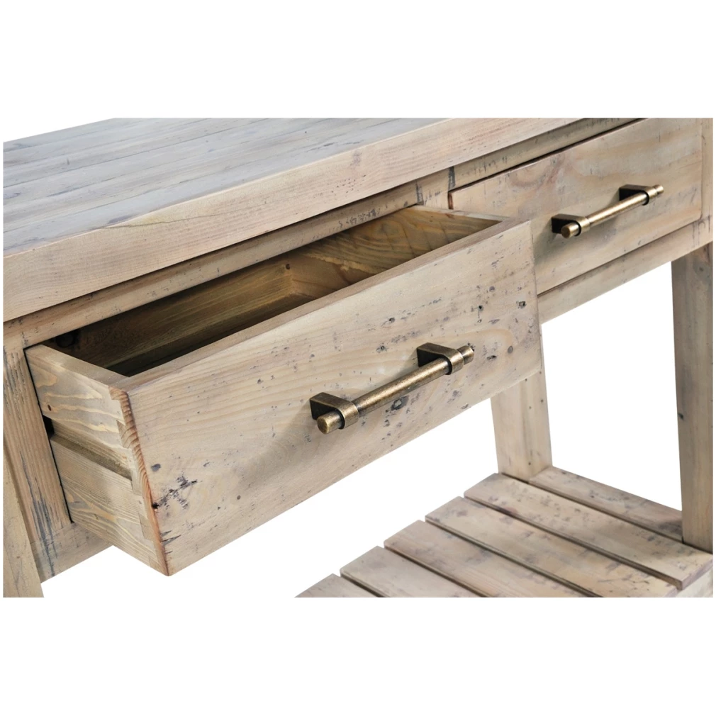 Saltash Dining Furniture - Console Table 2 Drawers & Undershelf