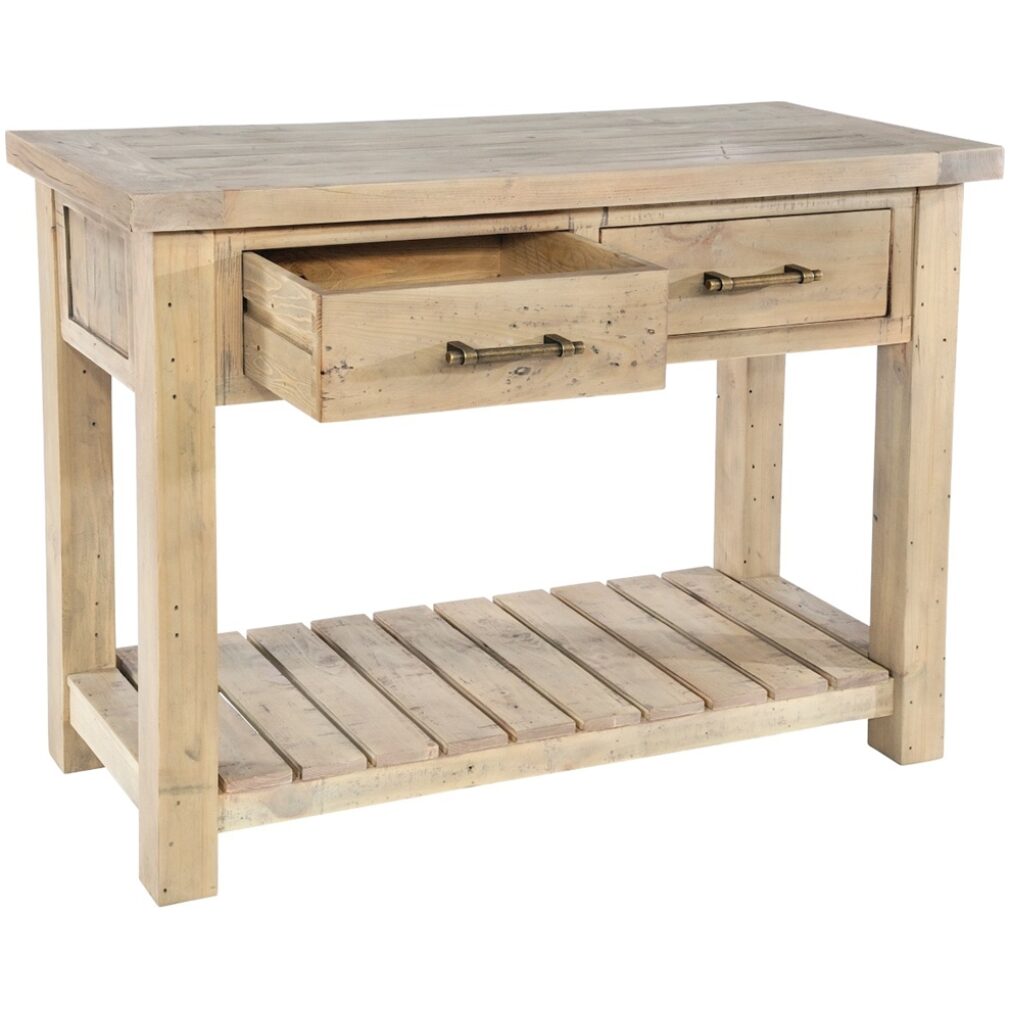 Saltash Dining Furniture - Console Table 2 Drawers & Undershelf