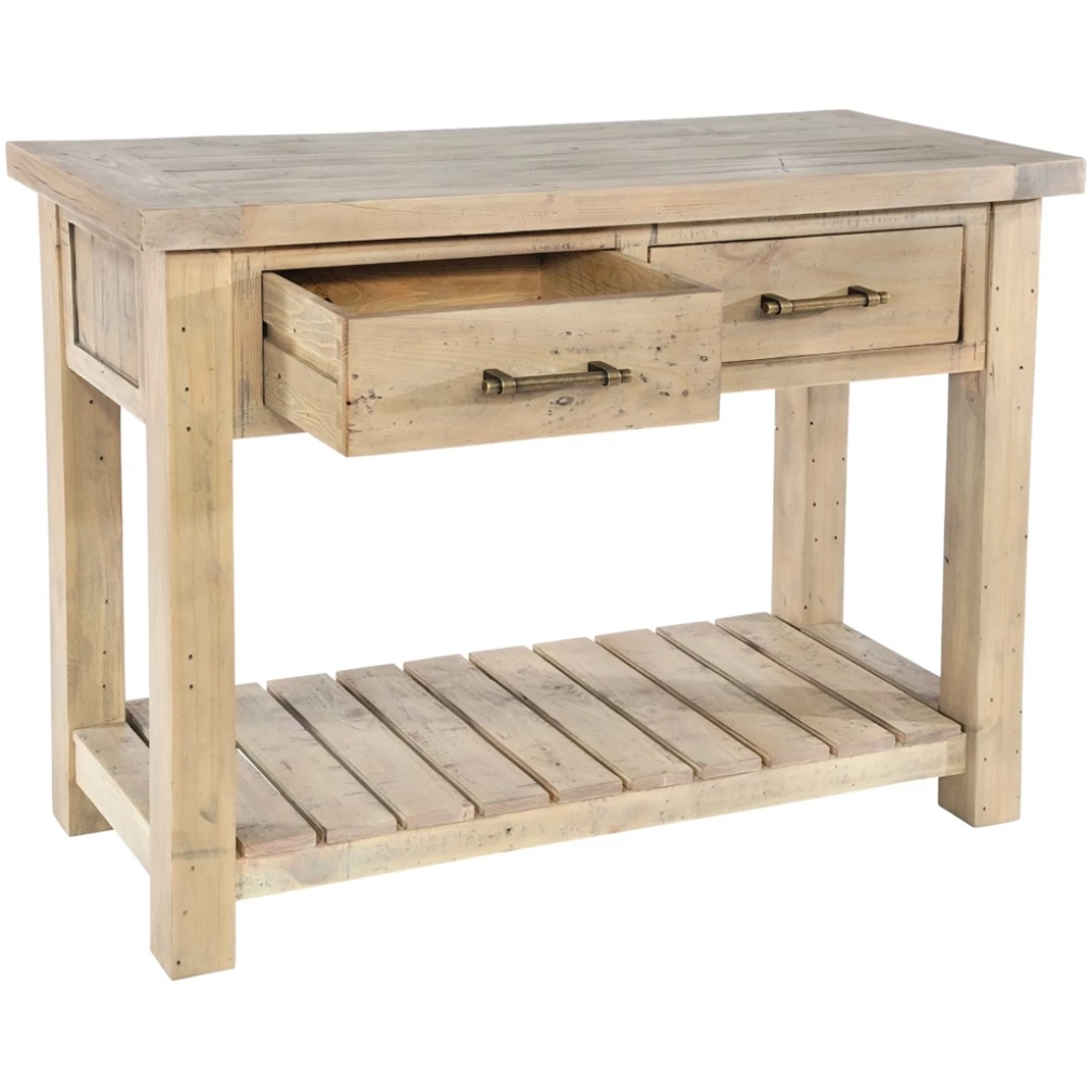 Saltash Dining Furniture - Console Table 2 Drawers & Undershelf