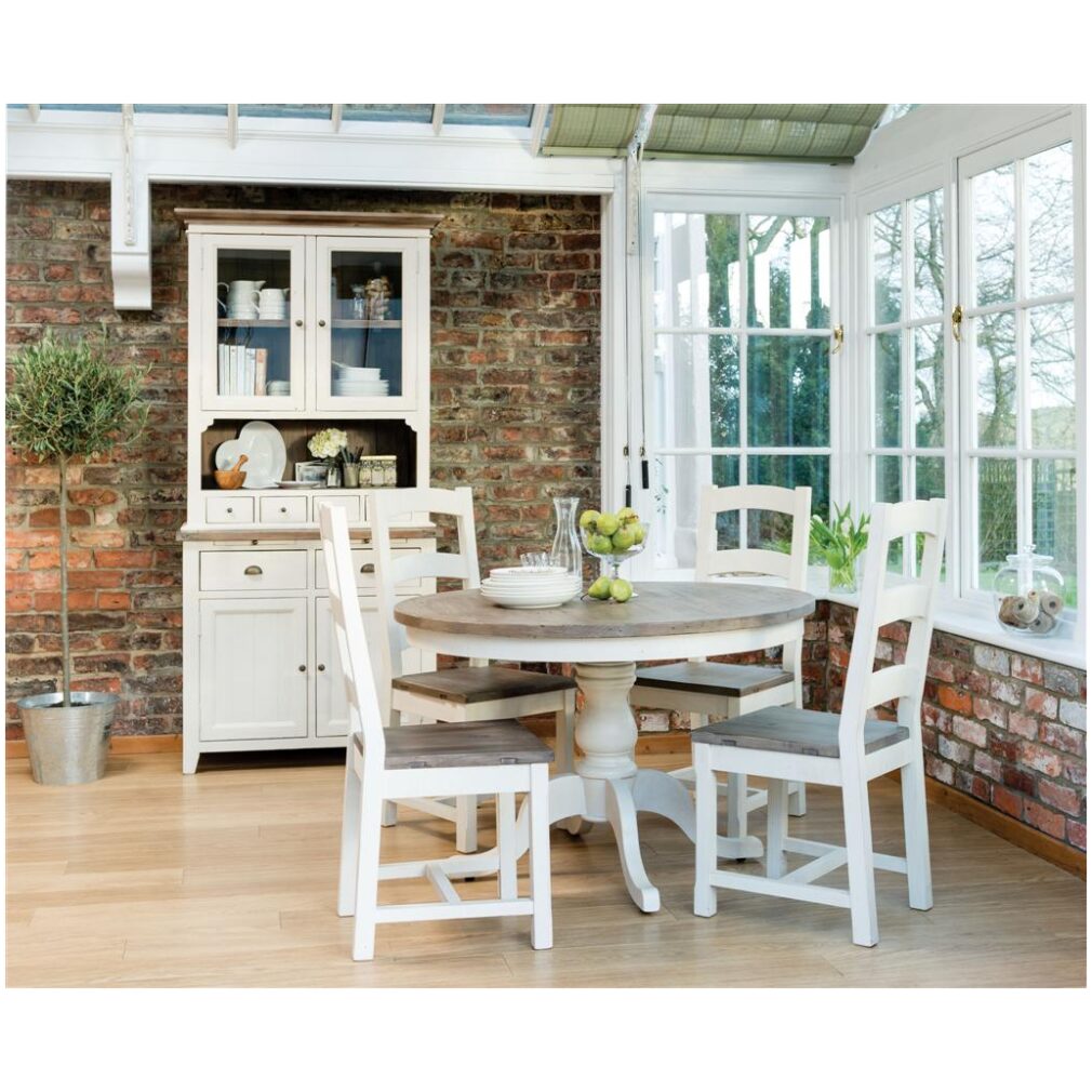 last 2x Wooden Seat Dining Chair with seat pad - Cotswold Dining Furniture offer