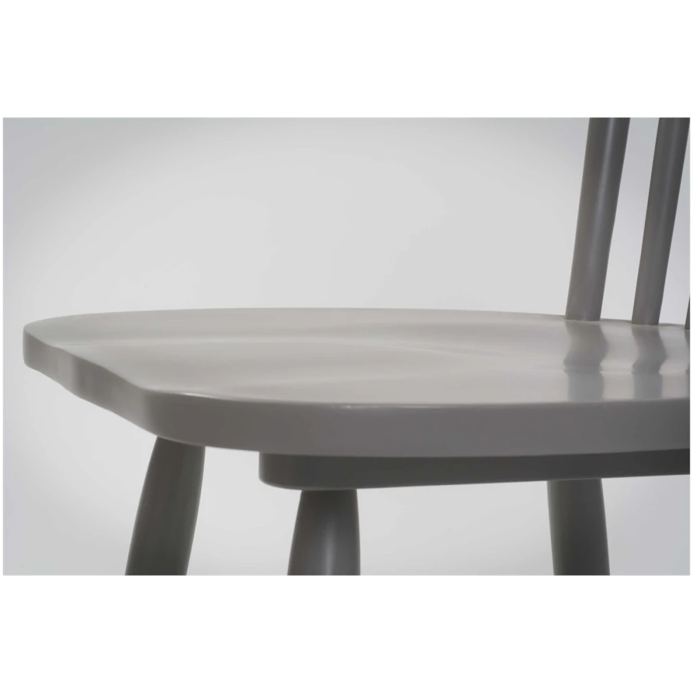 Set of 4 Rib Spindle Back Dining Chairs - Shale Finish - grey
