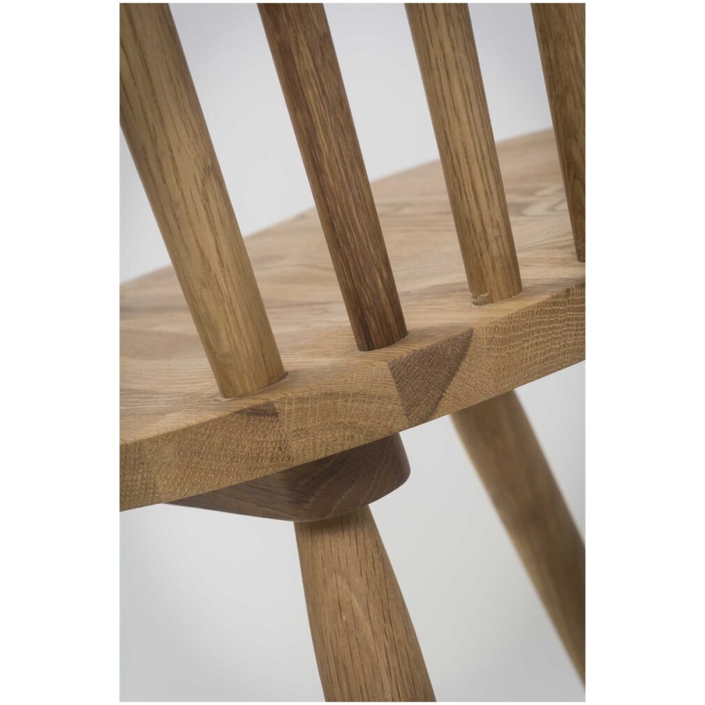 Rib Spindle Back Dining Chair - Solid Oak - Natural finish