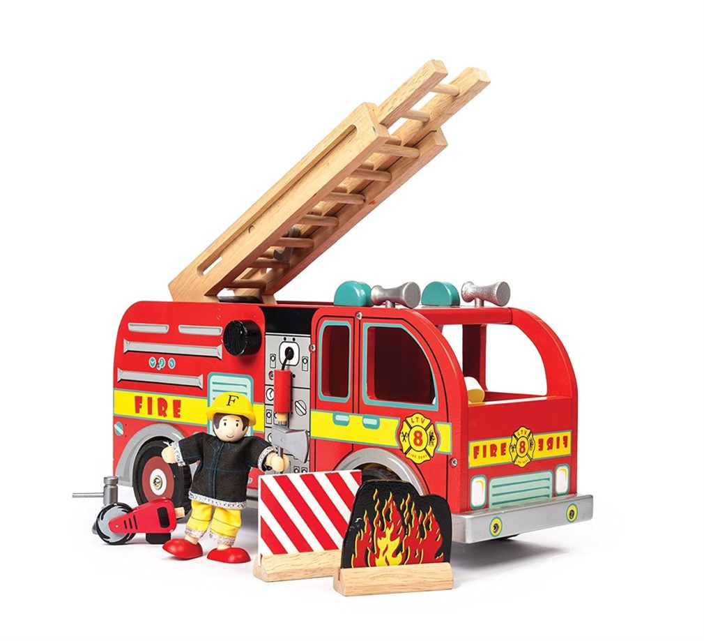 Fire Engine Set with Firefighters - Wooden Toys by Le Toy Van