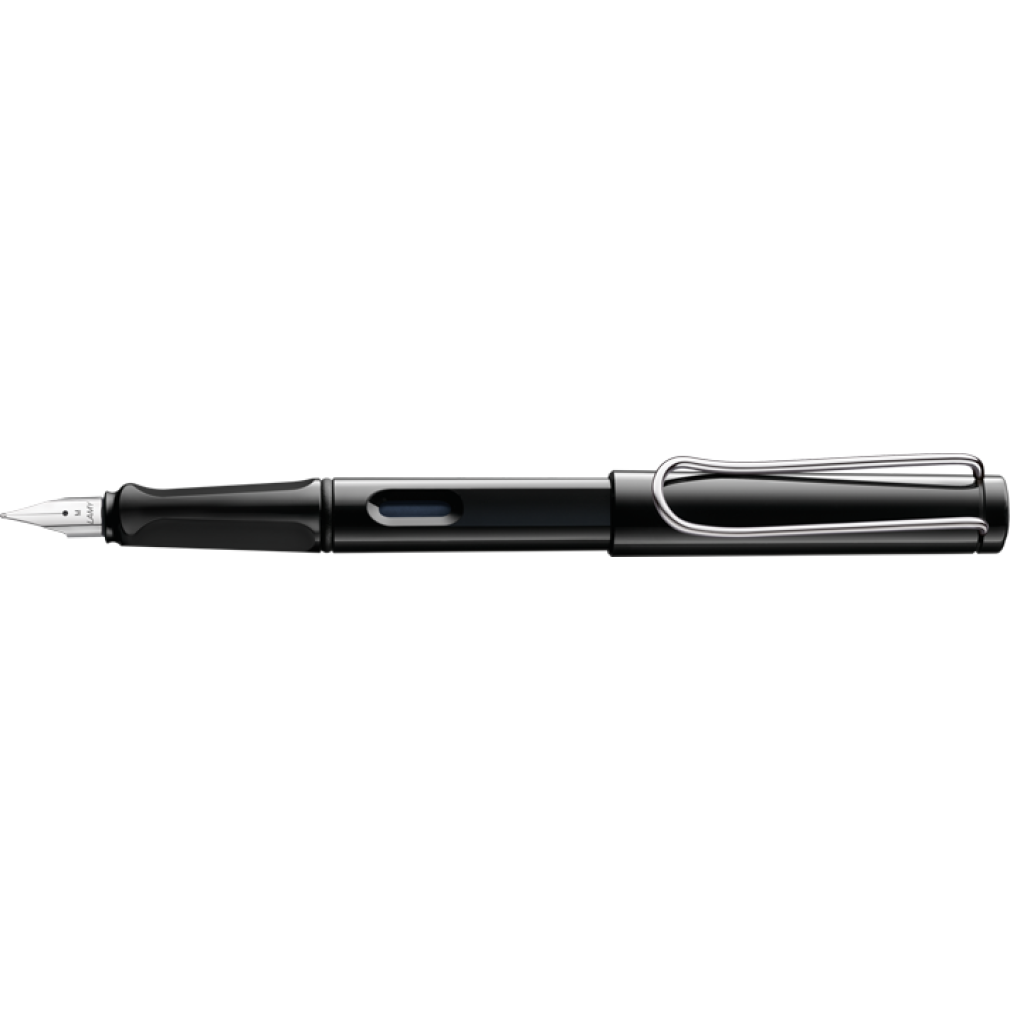 Lamy Safari Black Fountain Pen + Free pk(5) Blue ink cartridges